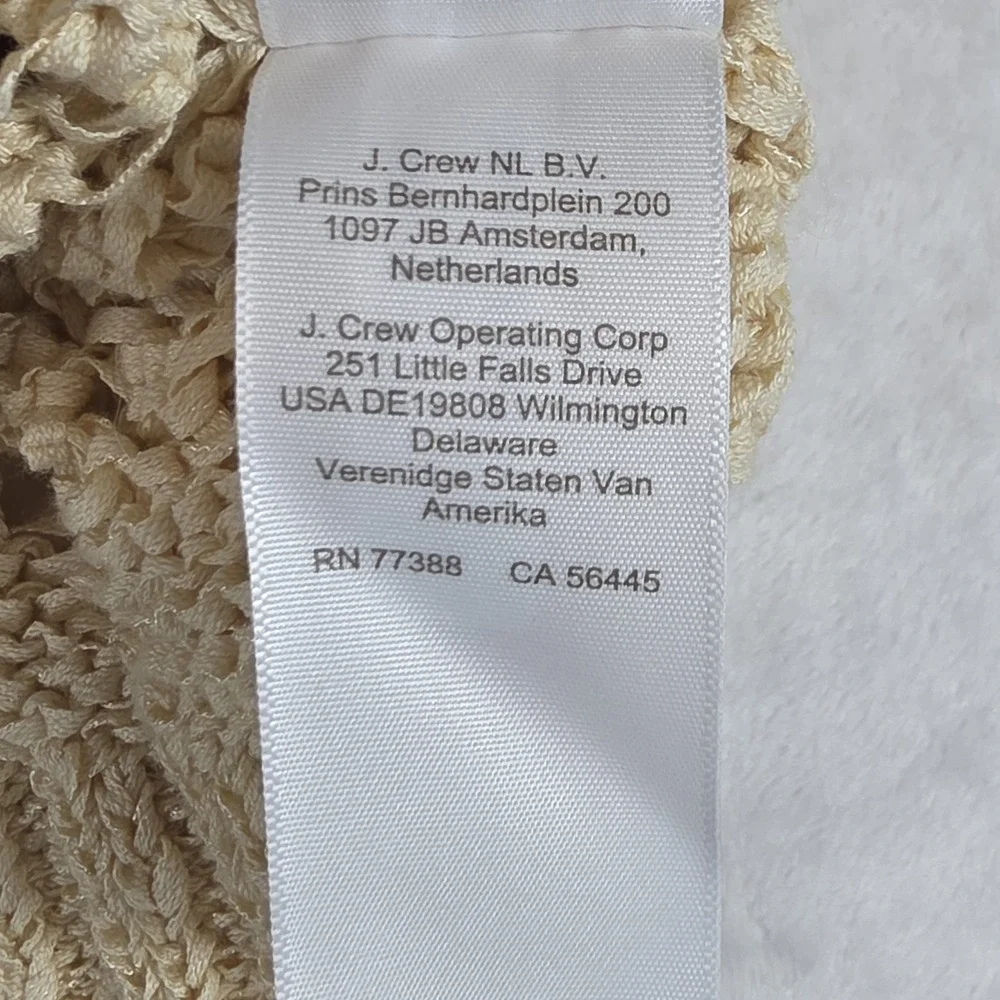 J. CREW Montauk relaxed Cardigan Open Knit Sweater Size 2XL Beige Academia Beach
